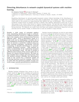 Detecting disturbances in network-coupled dynamical systems with machine
  learning
