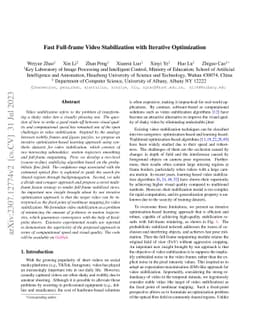 Fast Full-frame Video Stabilization with Iterative Optimization