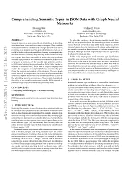 Comprehending Semantic Types in JSON Data with Graph Neural Networks