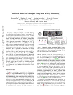 Multiscale Video Pretraining for Long-Term Activity Forecasting