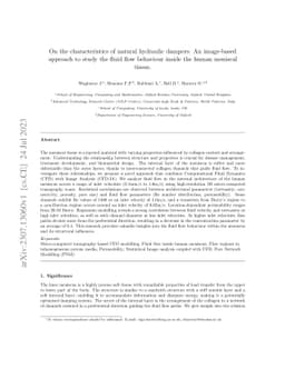 On the characteristics of natural hydraulic dampers: An image-based
  approach to study the fluid flow behaviour inside the human meniscal tissue