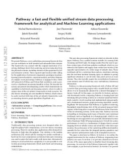 Pathway: a fast and flexible unified stream data processing framework
  for analytical and Machine Learning applications