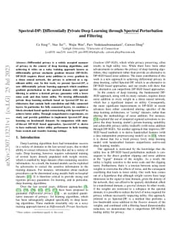 Spectral-DP: Differentially Private Deep Learning through Spectral
  Perturbation and Filtering