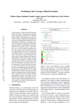 Predicting Code Coverage without Execution