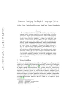 Towards Bridging the Digital Language Divide