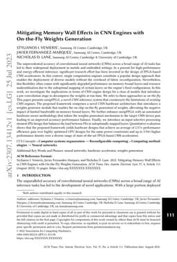 Mitigating Memory Wall Effects in CNN Engines with On-the-Fly Weights
  Generation