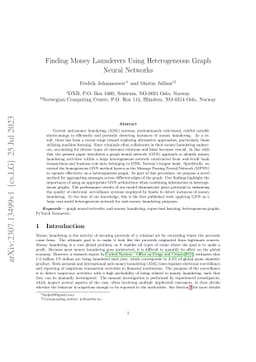 Finding Money Launderers Using Heterogeneous Graph Neural Networks