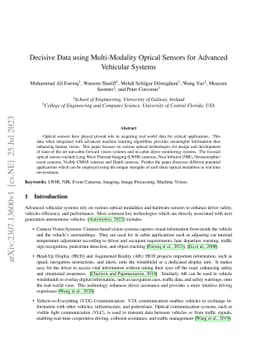 Decisive Data using Multi-Modality Optical Sensors for Advanced
  Vehicular Systems