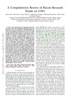 A Comprehensive Review of Recent Research Trends on UAVs