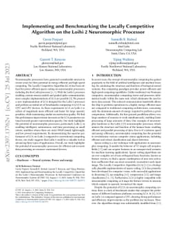 Implementing and Benchmarking the Locally Competitive Algorithm on the
  Loihi 2 Neuromorphic Processor