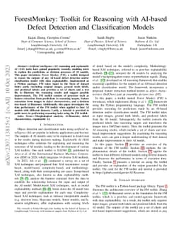 ForestMonkey: Toolkit for Reasoning with AI-based Defect Detection and
  Classification Models