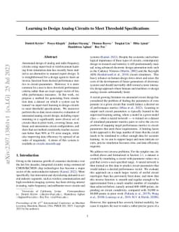 Learning to Design Analog Circuits to Meet Threshold Specifications
