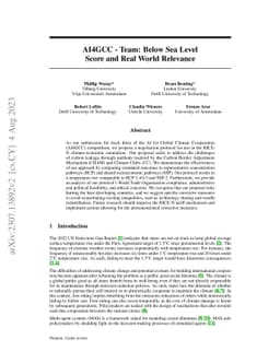 AI4GCC-Team -- Below Sea Level: Score and Real World Relevance