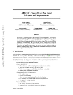 AI4GCC - Team: Below Sea Level: Critiques and Improvements
