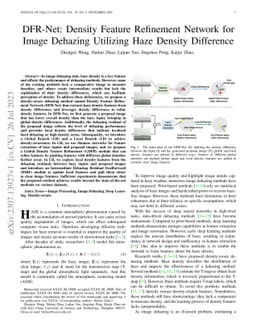 DFR-Net: Density Feature Refinement Network for Image Dehazing Utilizing
  Haze Density Difference