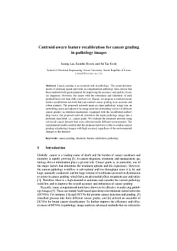 Centroid-aware feature recalibration for cancer grading in pathology
  images