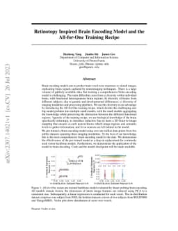 Retinotopy Inspired Brain Encoding Model and the All-for-One Training
  Recipe