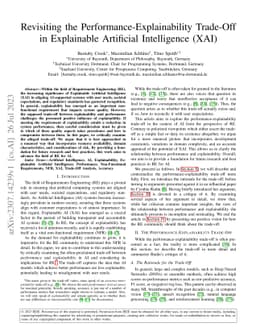 Revisiting the Performance-Explainability Trade-Off in Explainable
  Artificial Intelligence (XAI)
