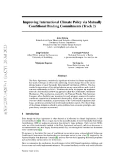 Improving International Climate Policy via Mutually Conditional Binding
  Commitments