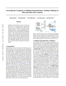 Unraveling the Complexity of Splitting Sequential Data: Tackling
  Challenges in Video and Time Series Analysis