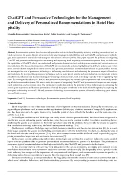 ChatGPT and Persuasive Technologies for the Management and Delivery of
  Personalized Recommendations in Hotel Hospitality