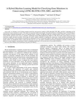 A Hybrid Machine Learning Model for Classifying Gene Mutations in Cancer
  using LSTM, BiLSTM, CNN, GRU, and GloVe