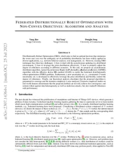 Federated Distributionally Robust Optimization with Non-Convex
  Objectives: Algorithm and Analysis