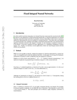 Fixed Integral Neural Networks