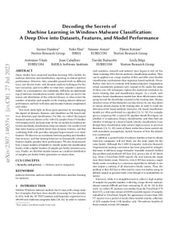 Decoding the Secrets of Machine Learning in Malware Classification: A
  Deep Dive into Datasets, Feature Extraction, and Model Performance