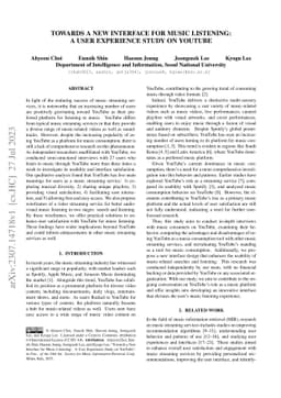 Towards a New Interface for Music Listening: A User Experience Study on
  YouTube
