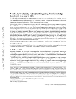 A Self-Adaptive Penalty Method for Integrating Prior Knowledge
  Constraints into Neural ODEs