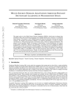 Multi-Source Domain Adaptation through Dataset Dictionary Learning in
  Wasserstein Space