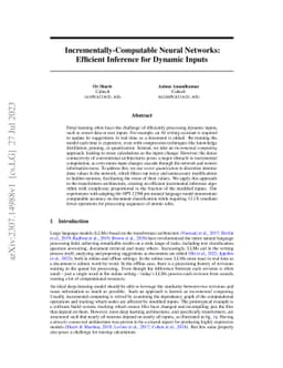 Incrementally-Computable Neural Networks: Efficient Inference for
  Dynamic Inputs