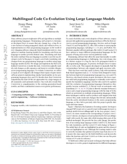 Multilingual Code Co-Evolution Using Large Language Models