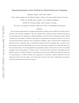 Harnessing Synthetic Active Particles for Physical Reservoir Computing
