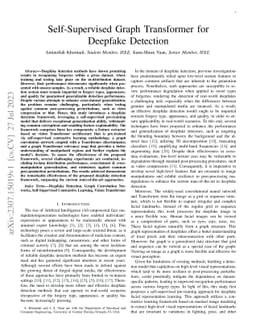 Self-Supervised Graph Transformer for Deepfake Detection