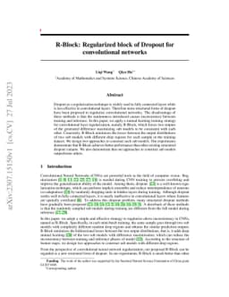 R-Block: Regularized Block of Dropout for convolutional networks