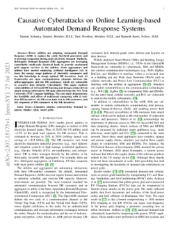 Causative Cyberattacks on Online Learning-based Automated Demand
  Response Systems