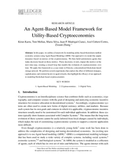 An Agent-Based Model Framework for Utility-Based Cryptoeconomies