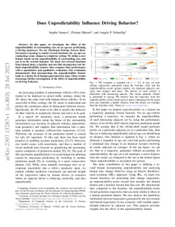 Does Unpredictability Influence Driving Behavior?