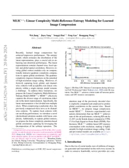 MLIC++: Linear Complexity Multi-Reference Entropy Modeling for Learned
  Image Compression