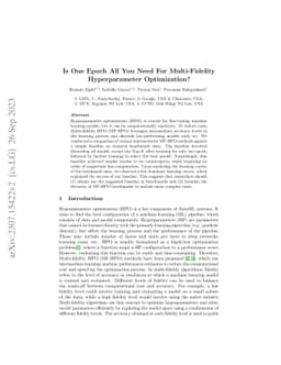 Is One Epoch All You Need For Multi-Fidelity Hyperparameter
  Optimization?