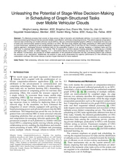 Unleashing the Potential of Stage-Wise Decision-Making in Scheduling of
  Graph-Structured Tasks over Mobile Vehicular Clouds
