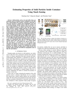 Estimating Properties of Solid Particles Inside Container Using Touch
  Sensing
