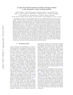 A supervised hybrid quantum machine learning solution to the emergency
  escape routing problem