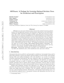 ODTlearn: A Package for Learning Optimal Decision Trees for Prediction
  and Prescription