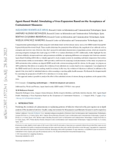 Agent-Based Model: Simulating a Virus Expansion Based on the Acceptance
  of Containment Measures