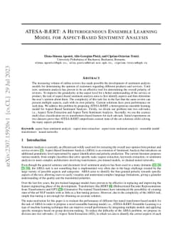 ATESA-BÆRT: A Heterogeneous Ensemble Learning Model for Aspect-Based
  Sentiment Analysis