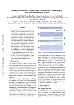Roll Up Your Sleeves: Working with a Collaborative and Engaging
  Task-Oriented Dialogue System