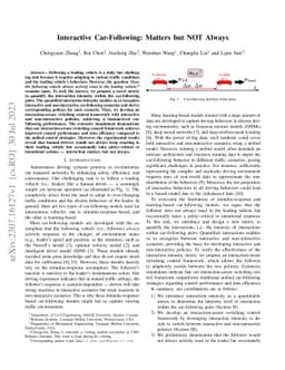 Interactive Car-Following: Matters but NOT Always